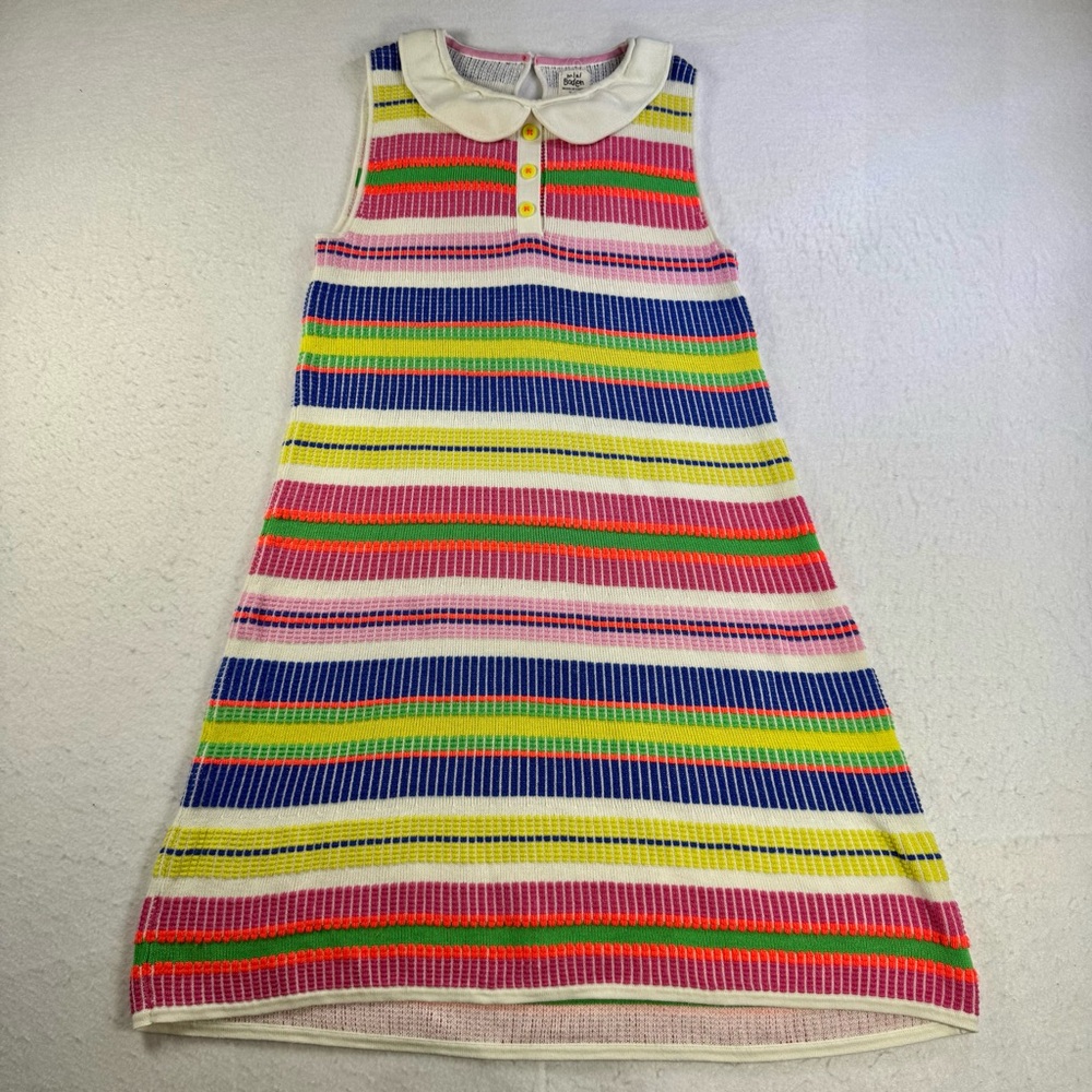Mini Boden Girls 11–12Y Rainbow Striped Sweater Dress